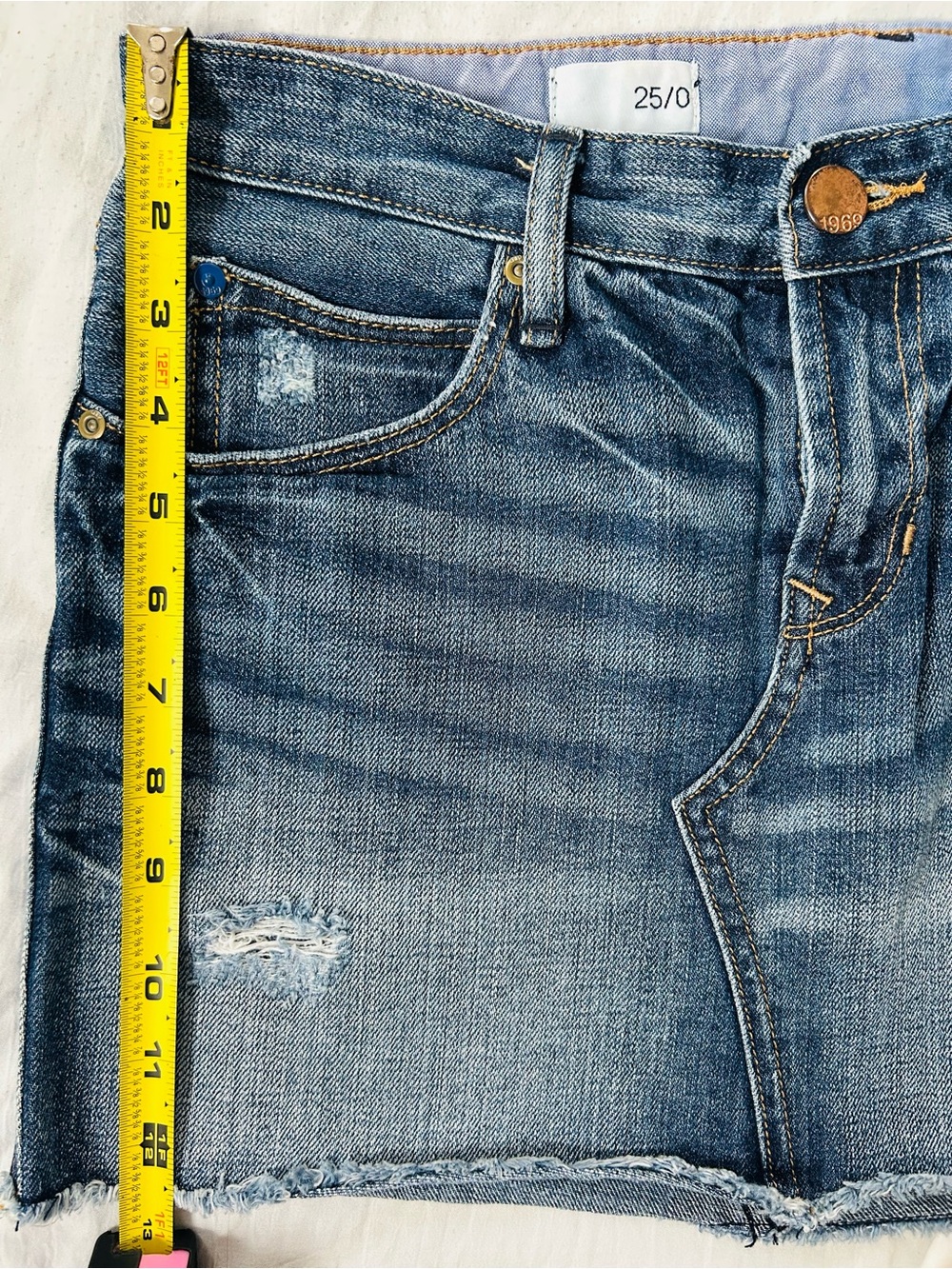 GAP Blue Distressed Denim Mini Skirt - Picture 6 of 7